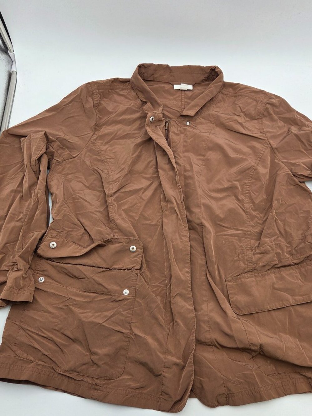 J Jill Outdoors Jacket Women's Large Zip Up In Brown